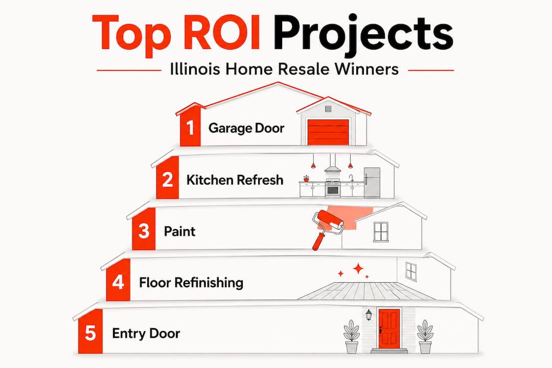 Hierarchy infographic ranking Illinois home renovation ROI