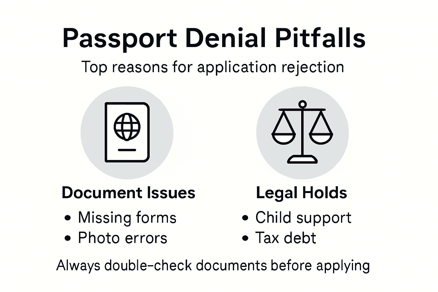Infographic of top passport denial reasons