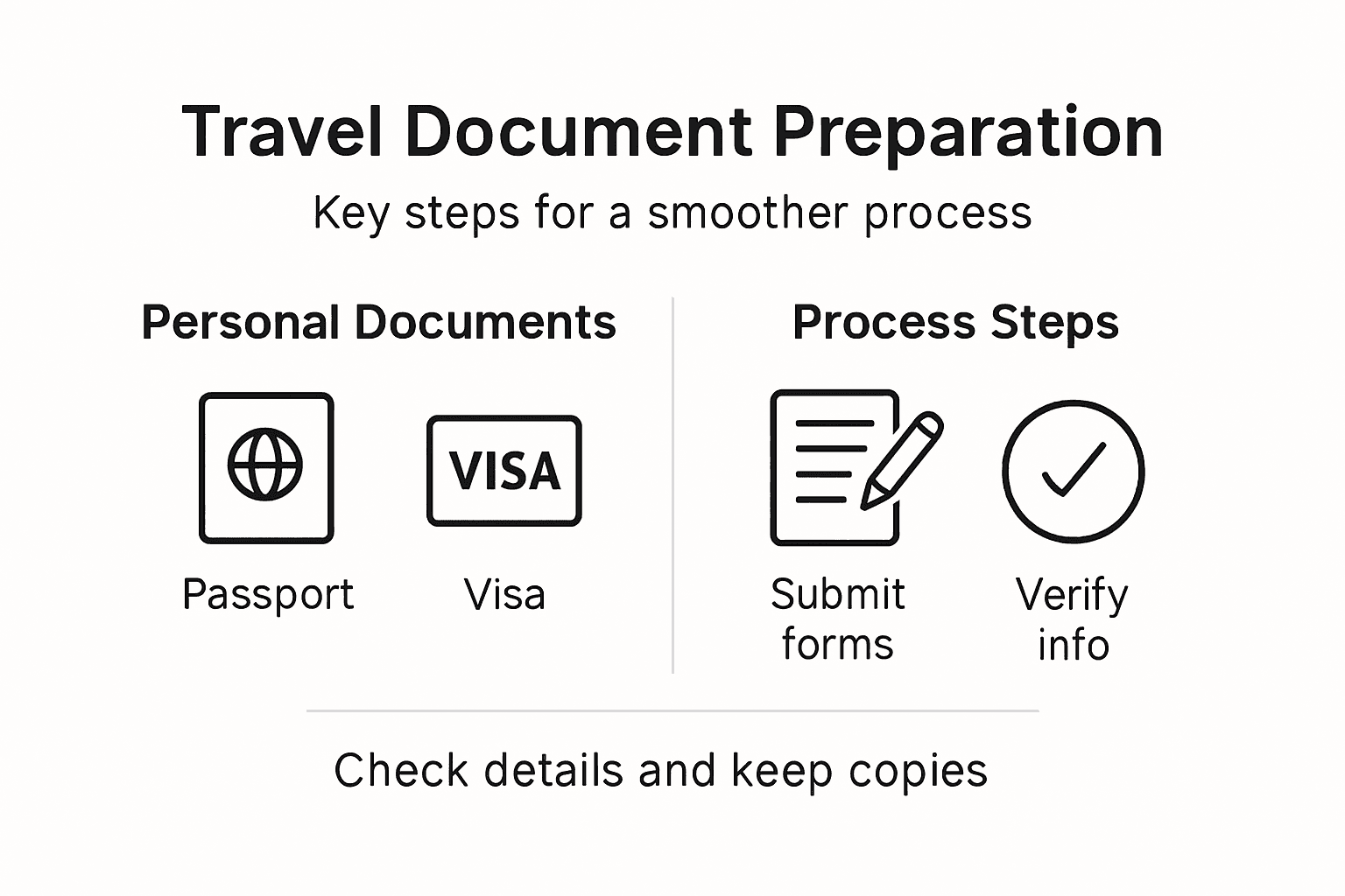 Infographic of travel document preparation steps