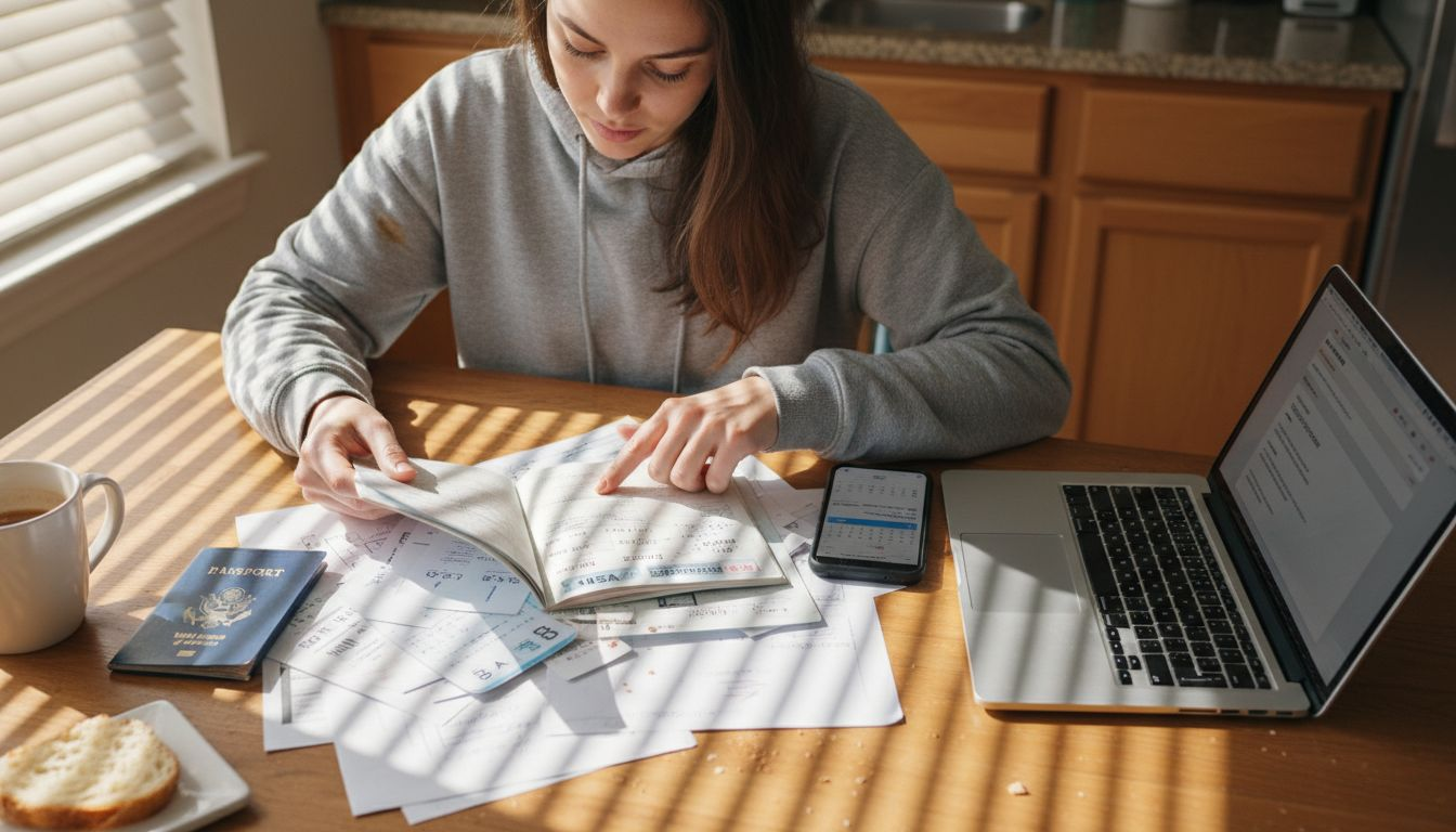 Applicant matching travel dates in kitchen workspace