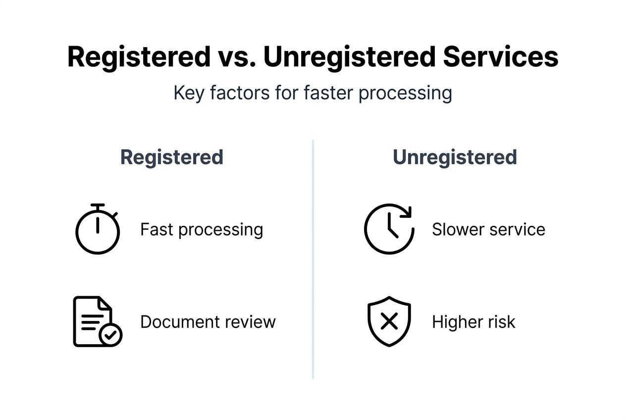 Infographic comparing registered and unregistered agencies