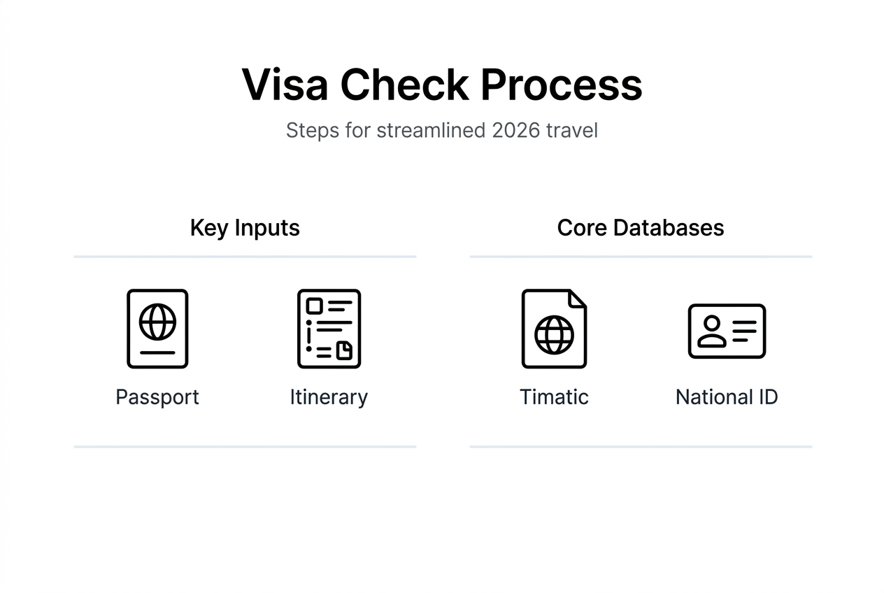 Infographic on visa check process steps