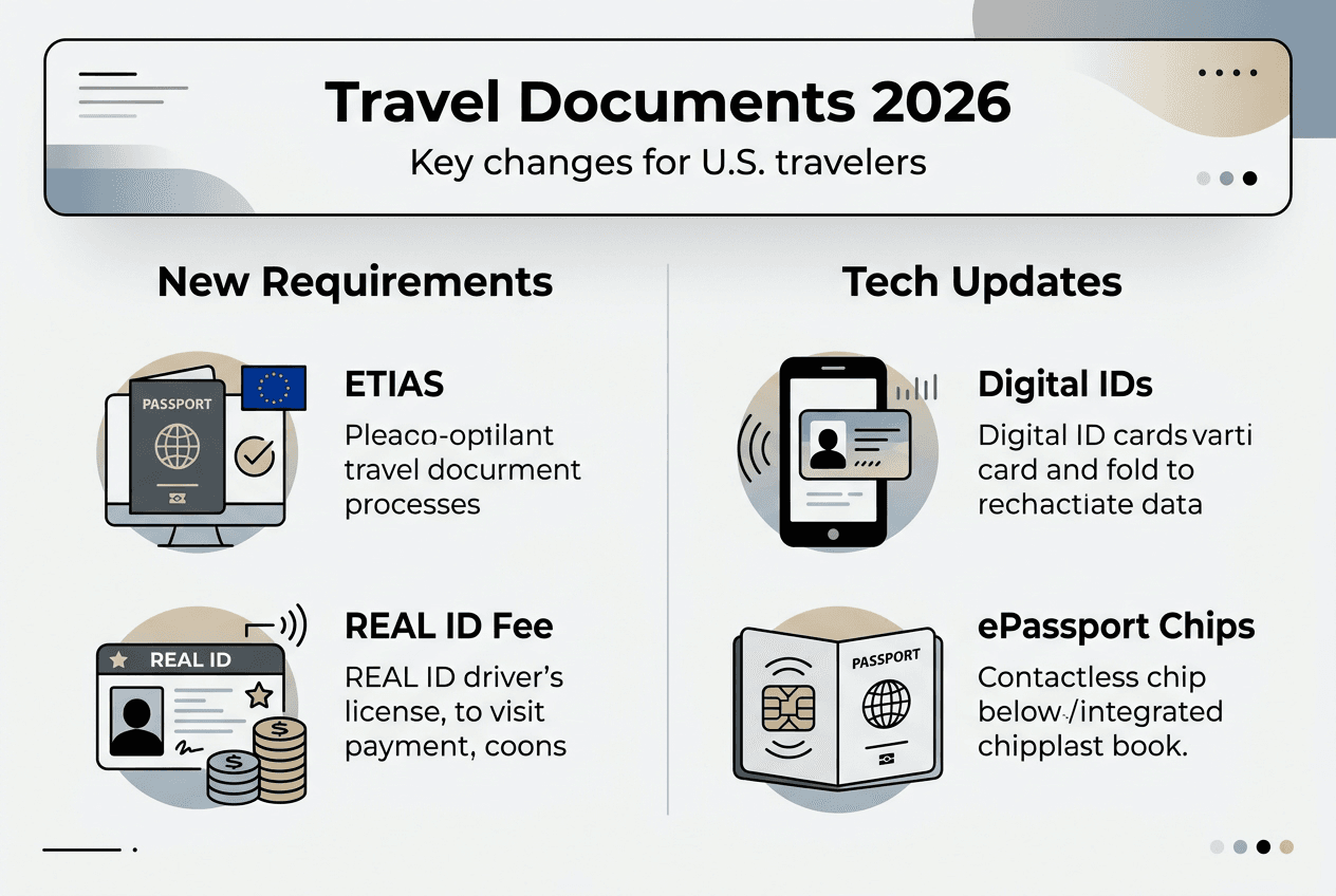 Infographic on 2026 U.S. travel document changes