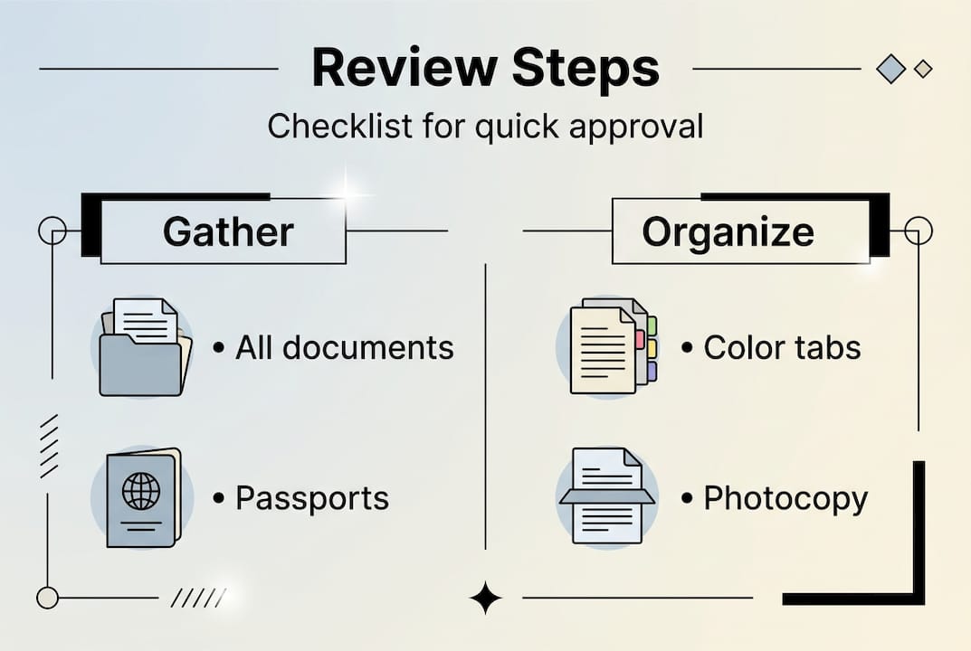 Infographic showing review steps for application approval