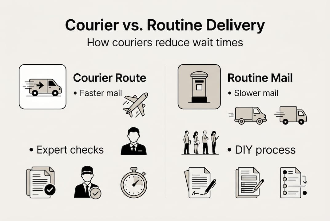 Infographic comparing document delivery methods