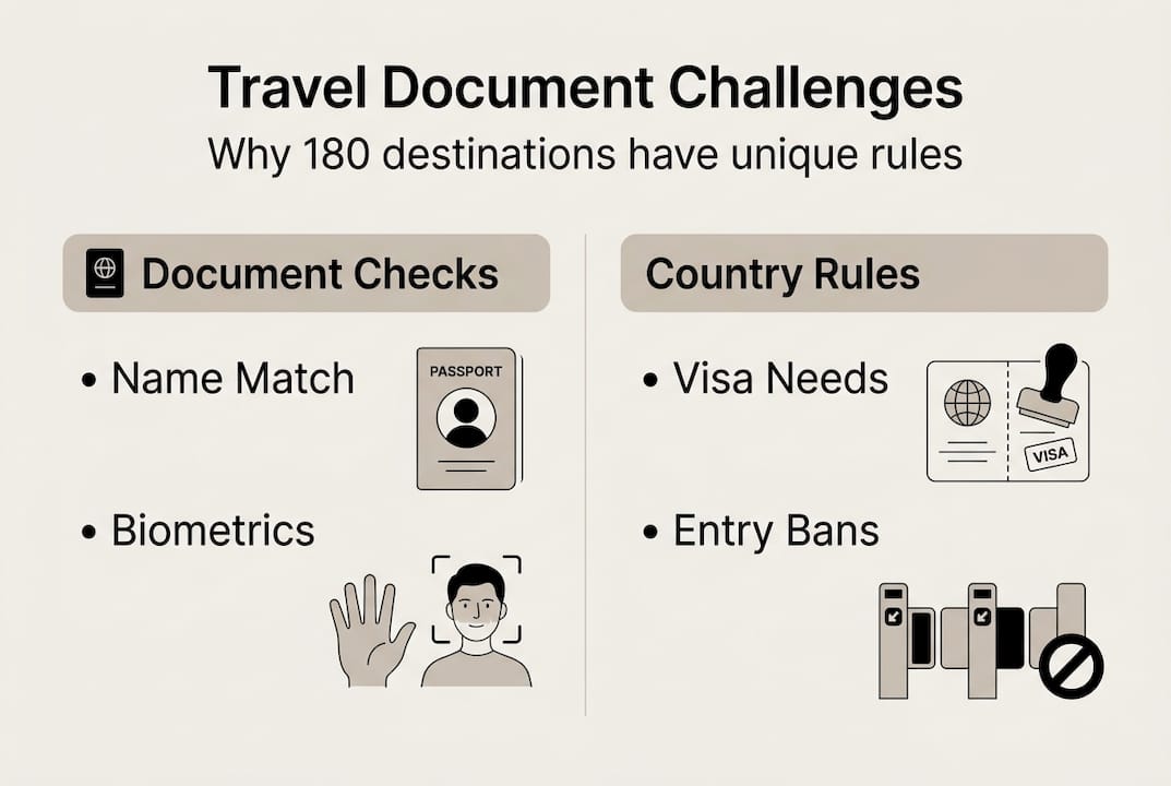 Infographic of passport checks and country entry rules