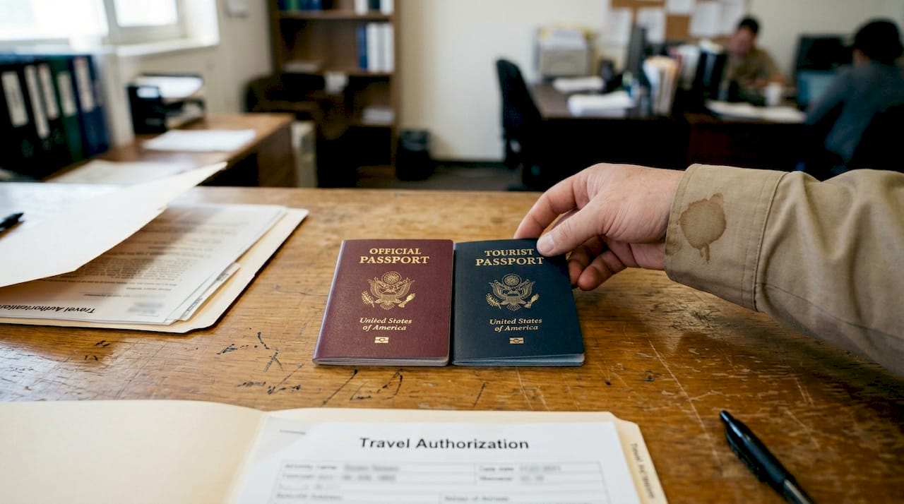 Official and tourist military passports compared