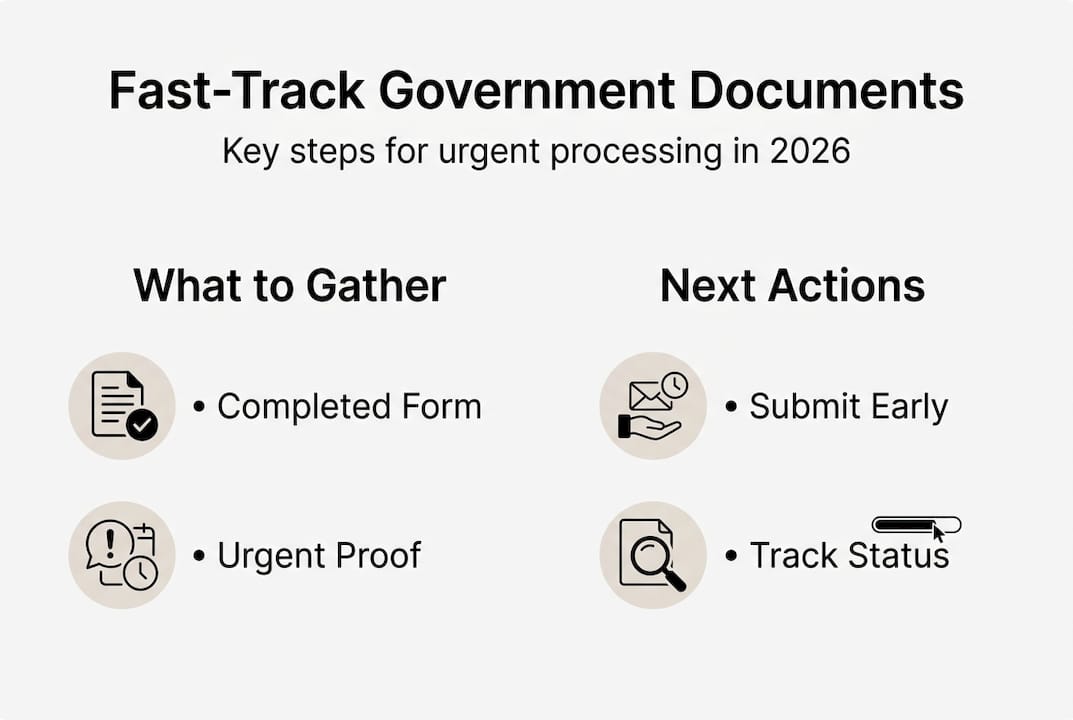 Infographic outlining fast-track government document steps