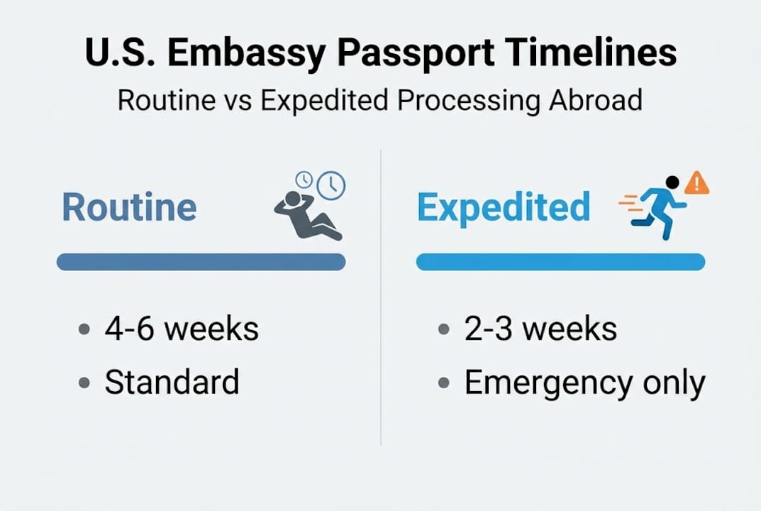 Infographic embassy passport processing timelines