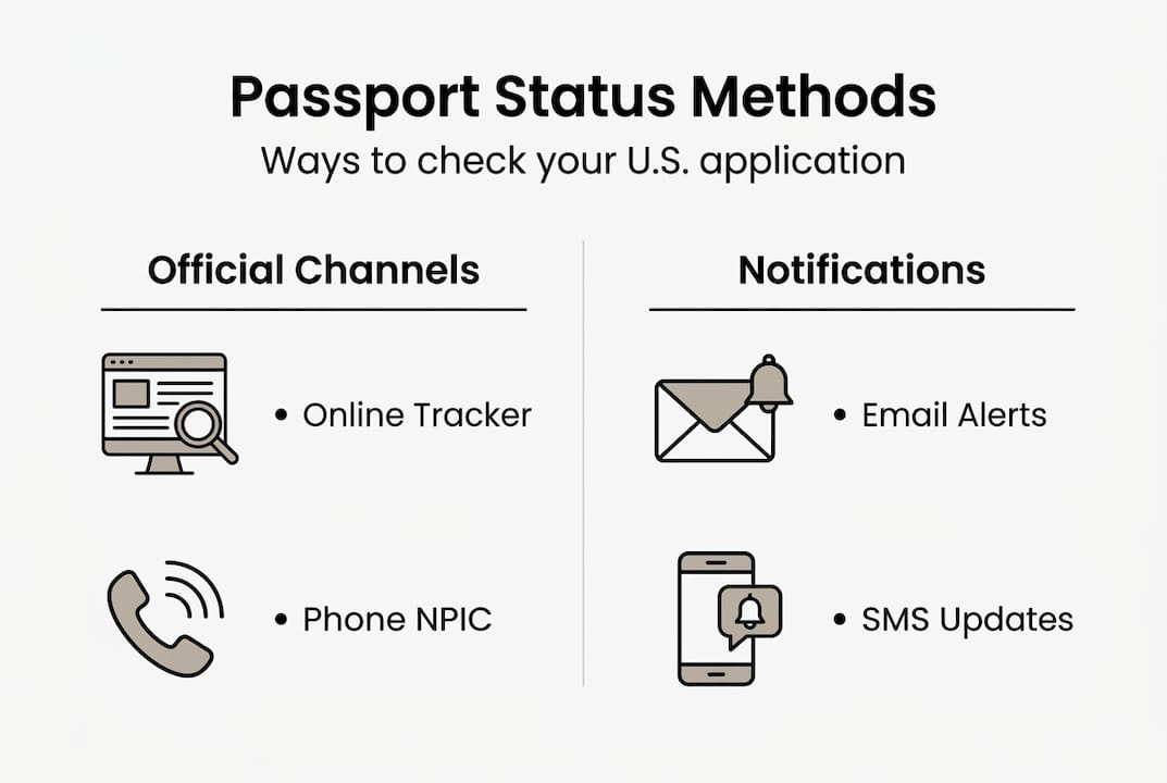 Infographic on passport tracking options
