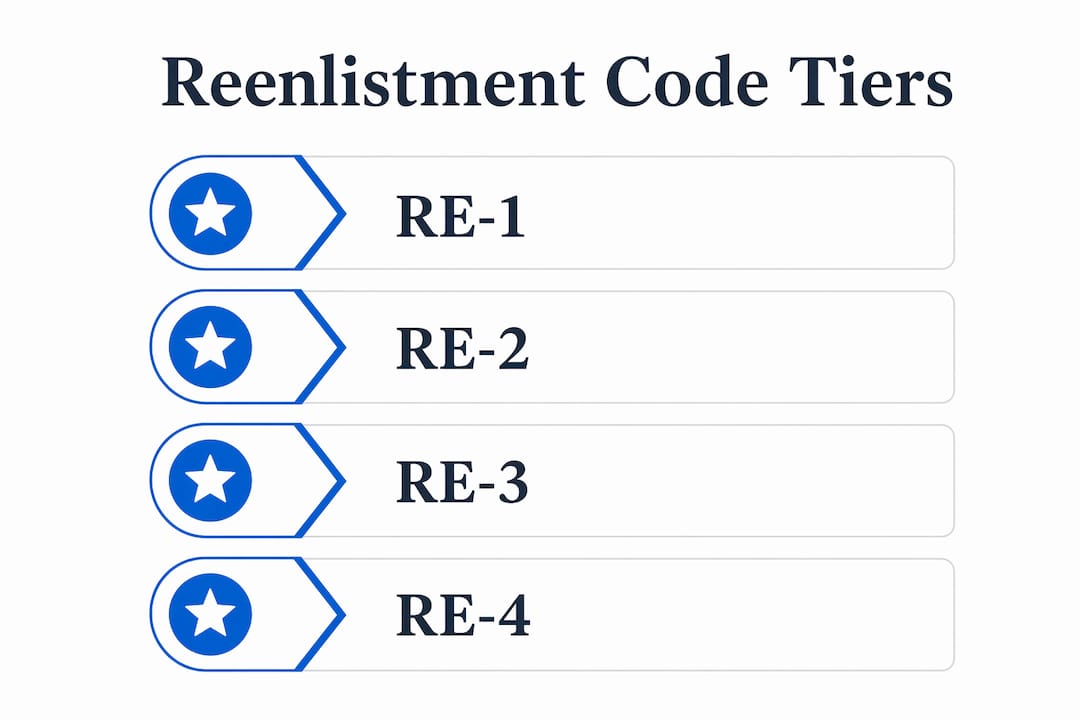 Infographic showing reenlistment code tiers