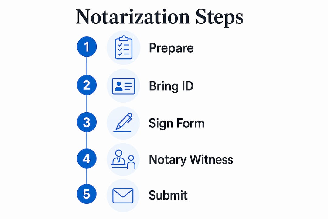 Infographic showing step-by-step notarization process