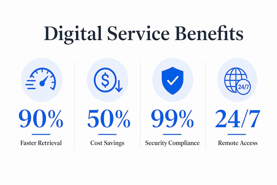 Infographic with key benefits of digital document services