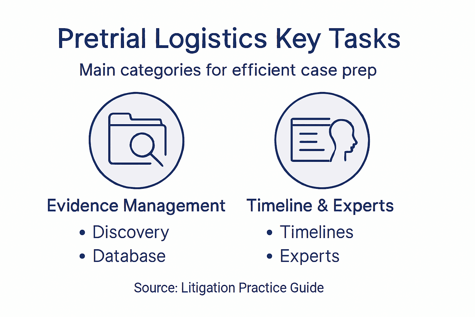 Infographic showing main pretrial logistics categories