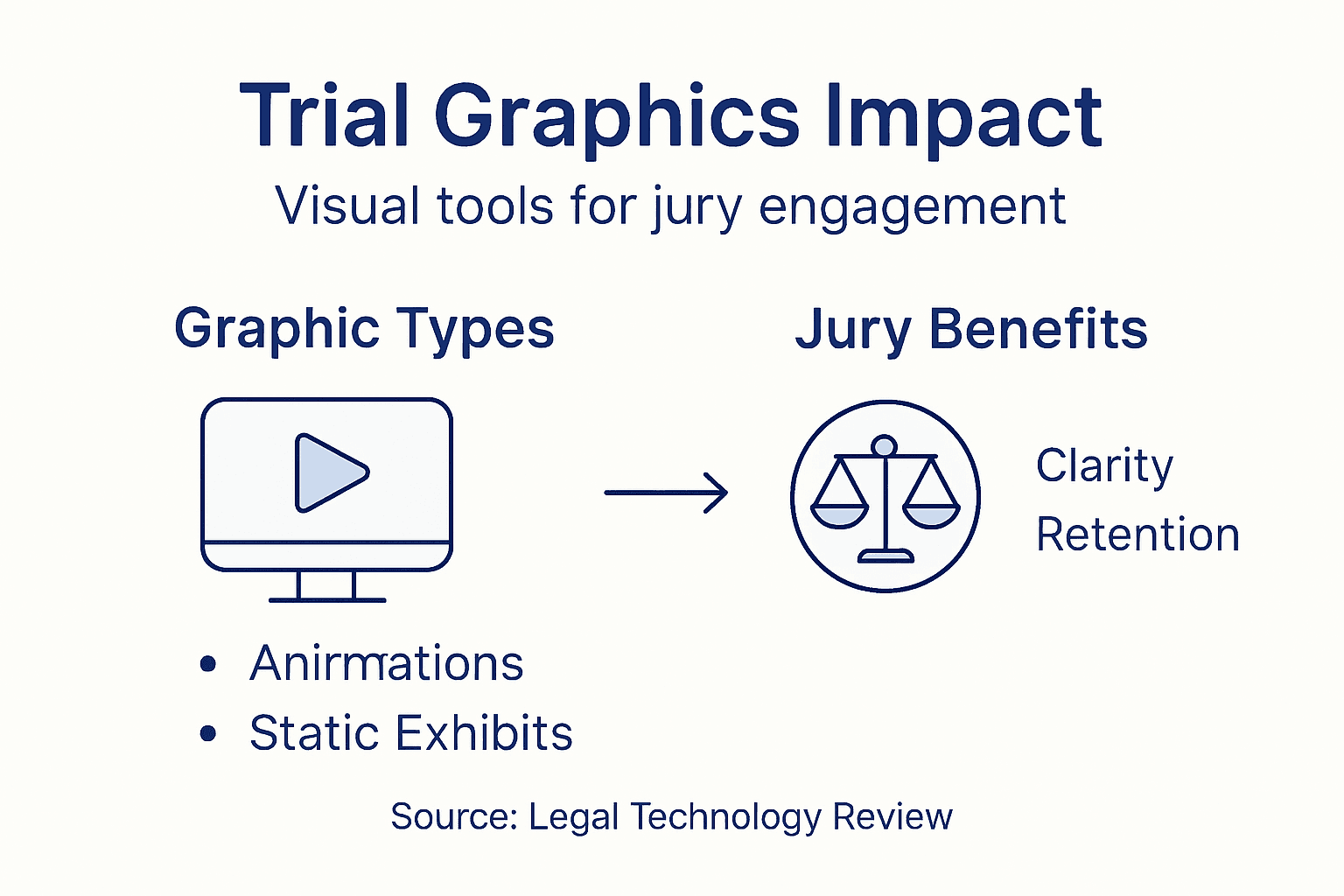 Infographic on trial graphics and jury engagement