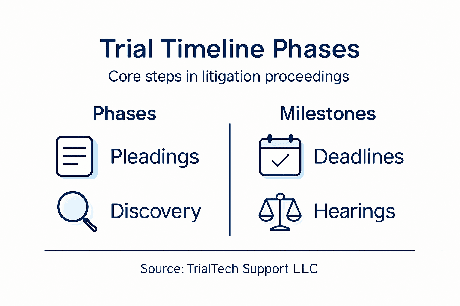 Infographic of trial phases and key milestones