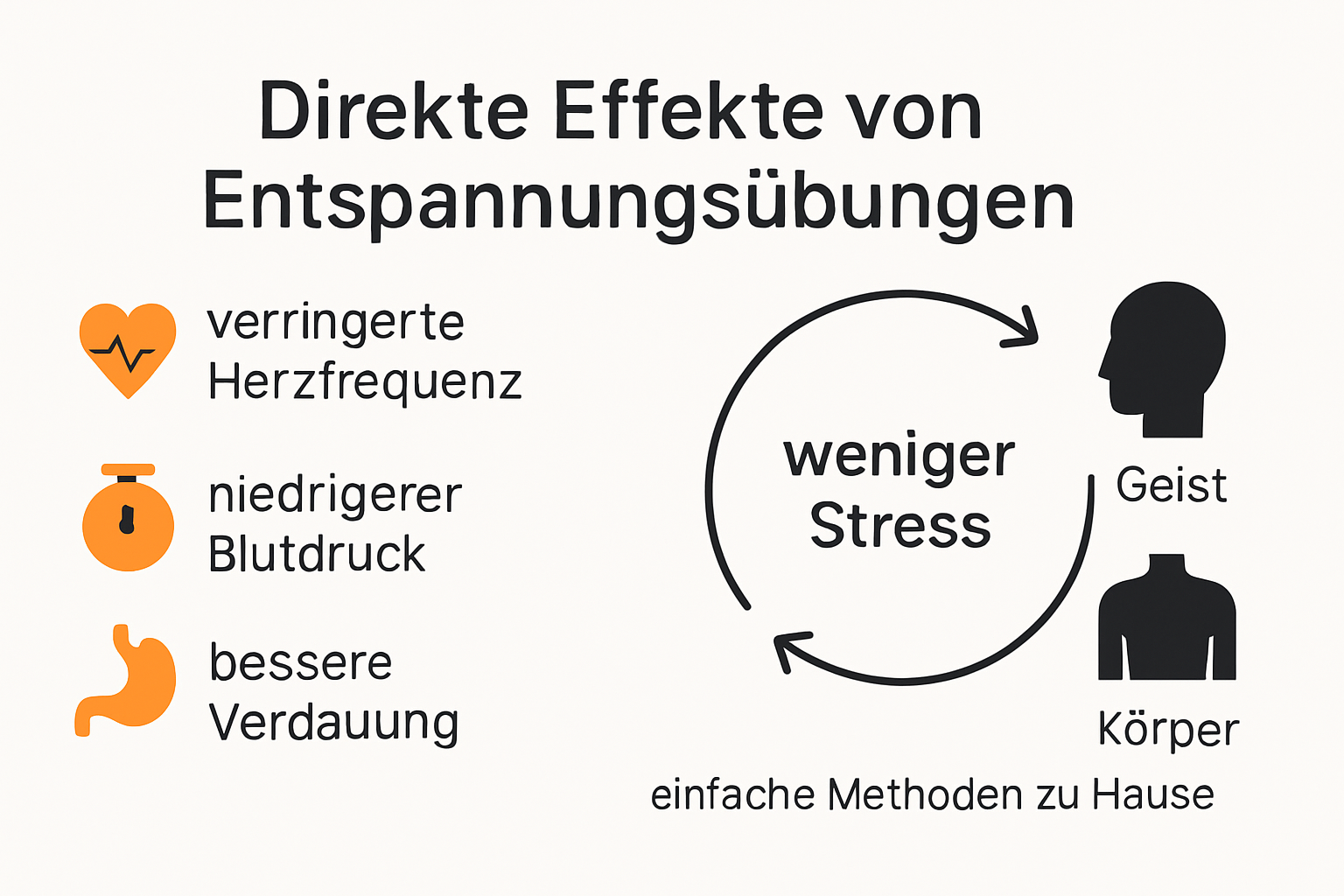 Infografik zu Vorteilen von Entspannungsübungen für Körper und Geist