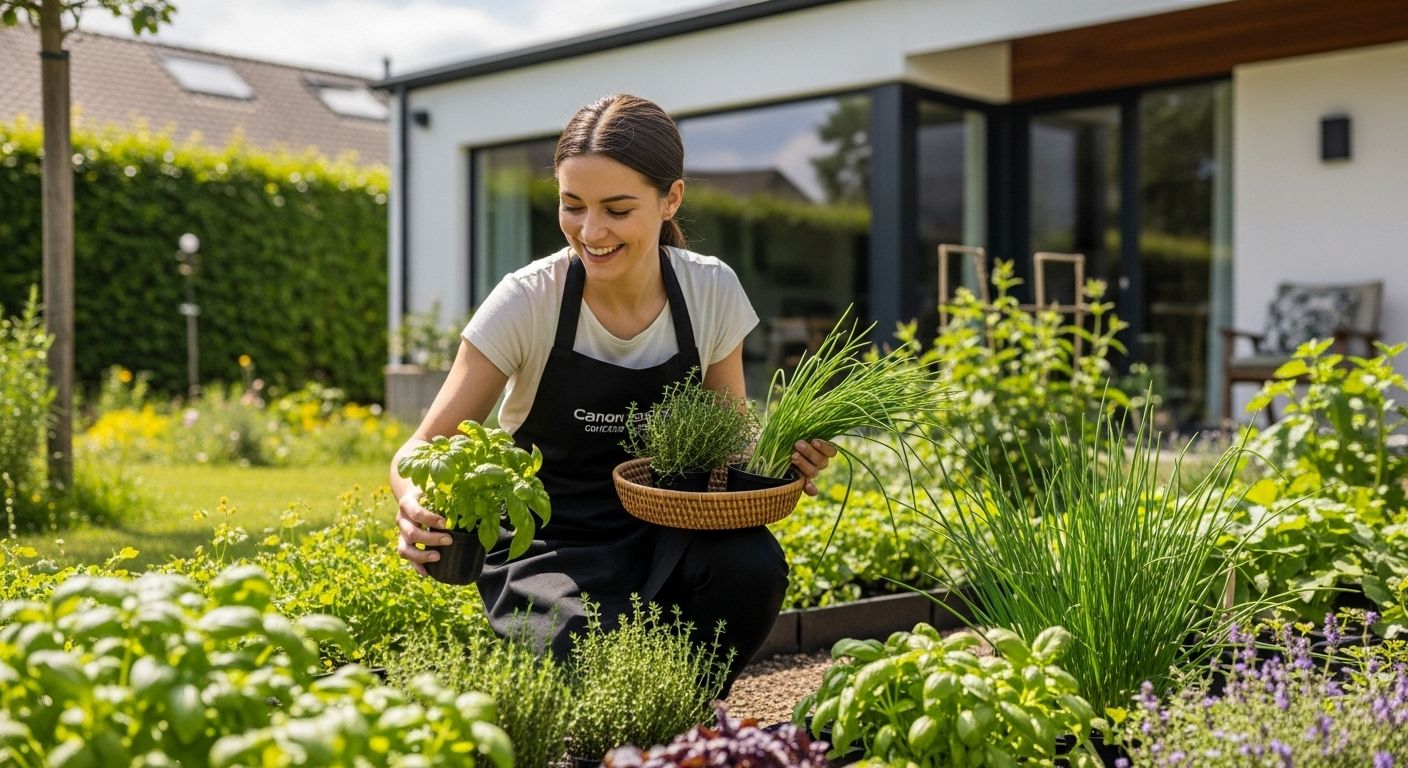 frische kräuter garten ernte