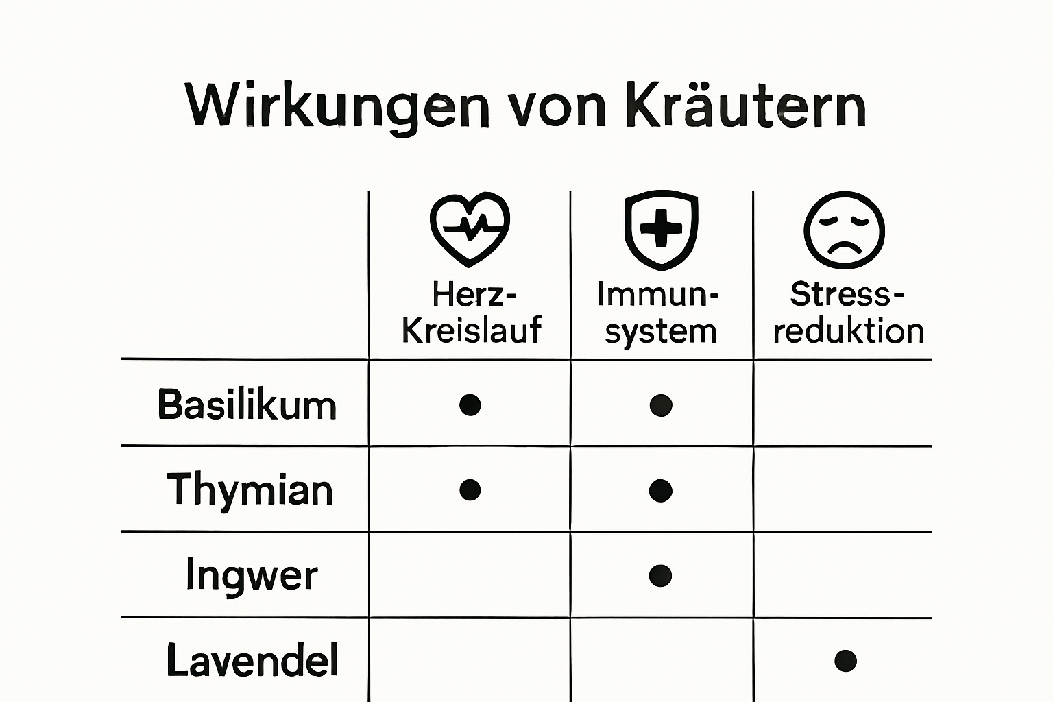 Vergleich wichtiger Kräuter und ihre gesundheitlichen Wirkungen
