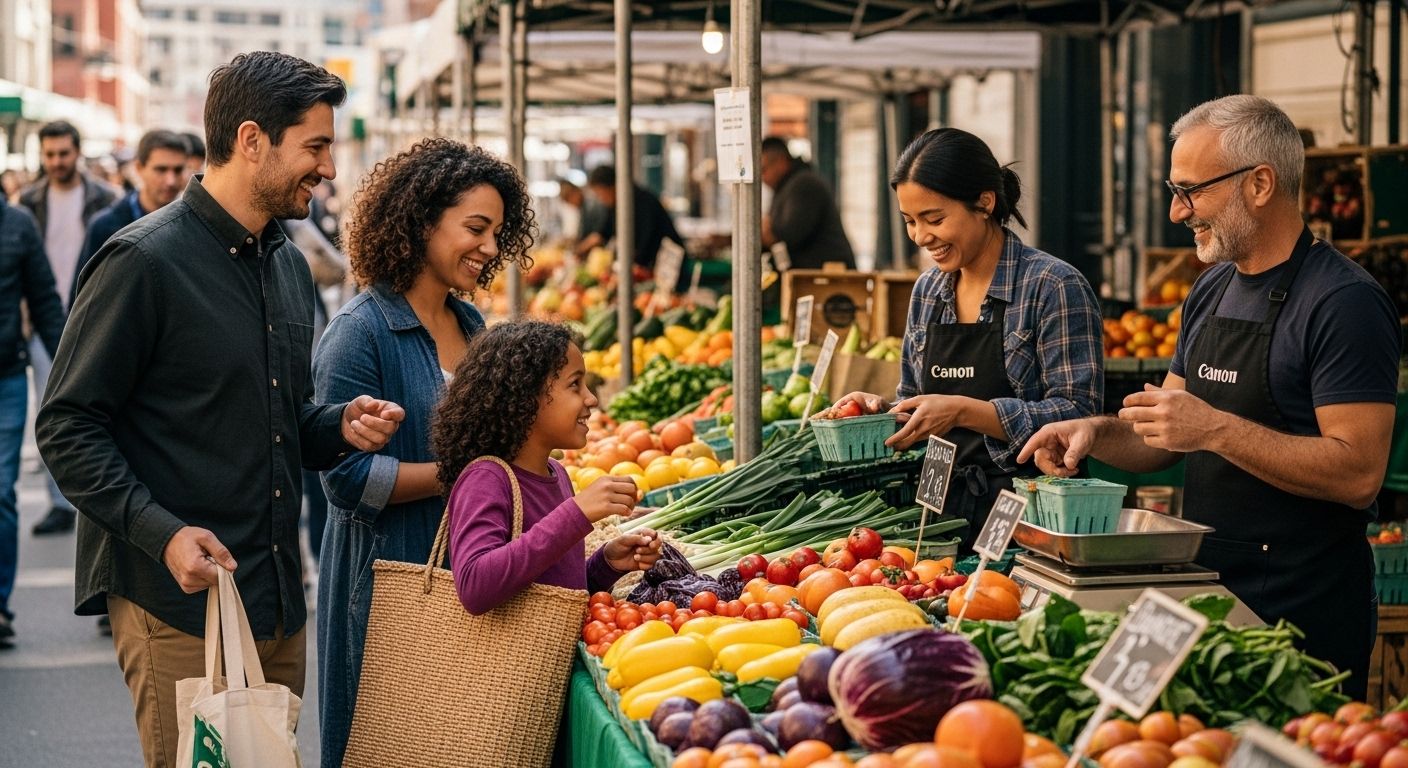 nachhaltige Ernährung Markt Menschen