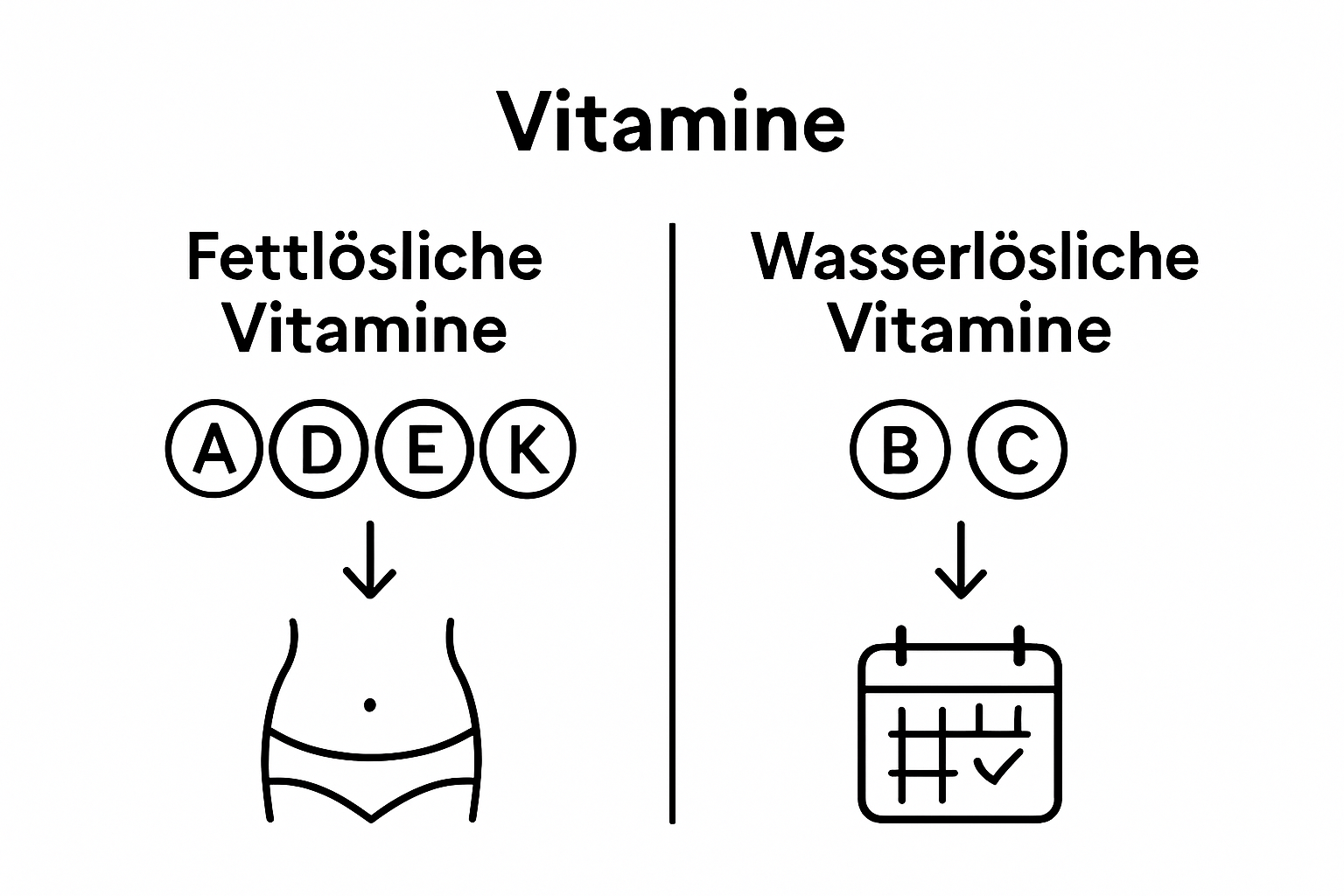 Infographic comparing fat-soluble and water-soluble vitamins