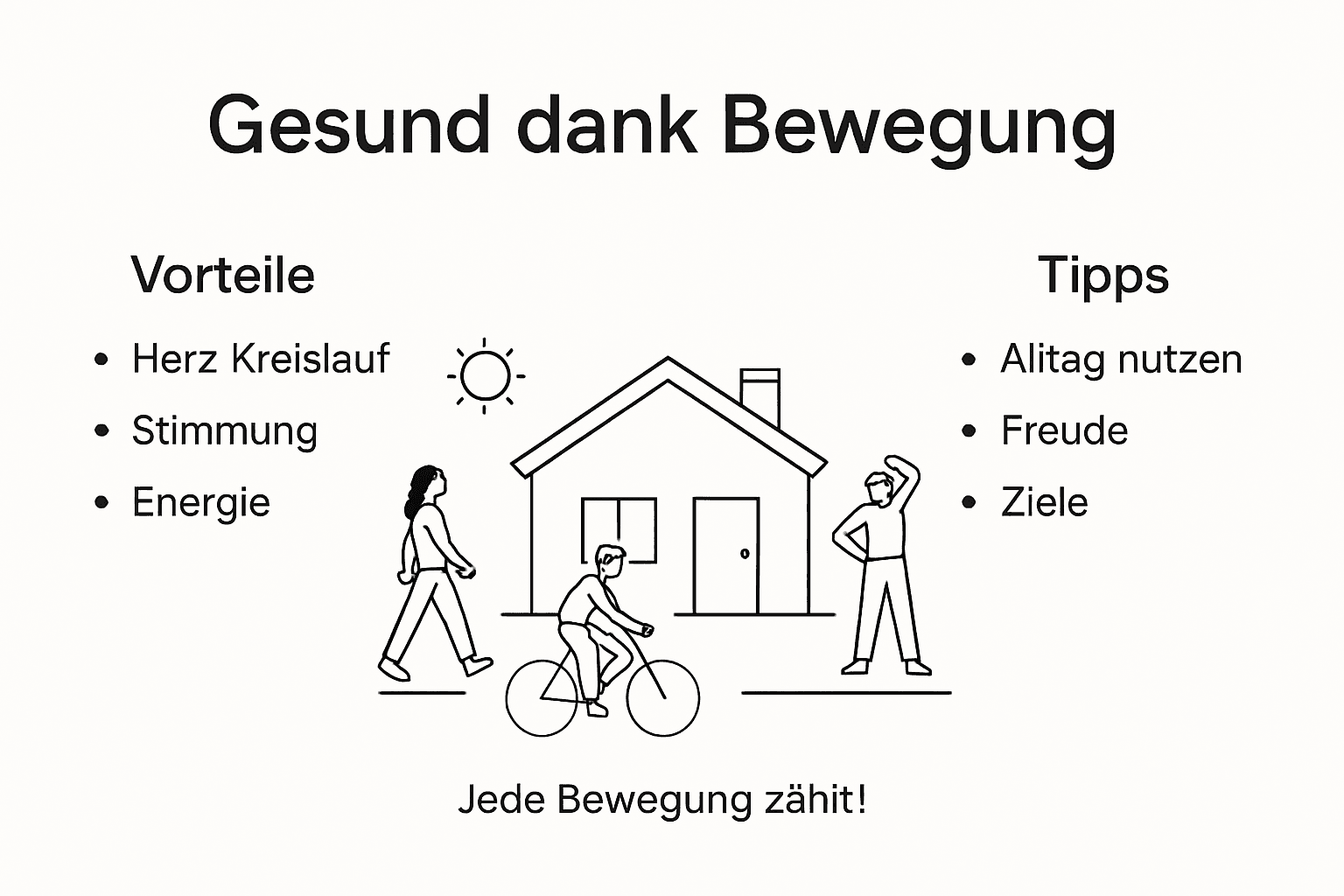 Übersicht: So trägt Bewegung zu deiner Gesundheit bei – mit praktischen Tipps und den wichtigsten Vorteilen auf einen Blick