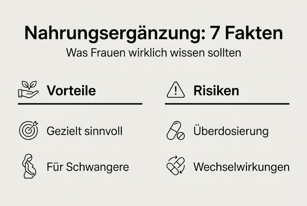 Infografik: Nahrungsergänzungsmittel – Chancen und mögliche Risiken auf einen Blick