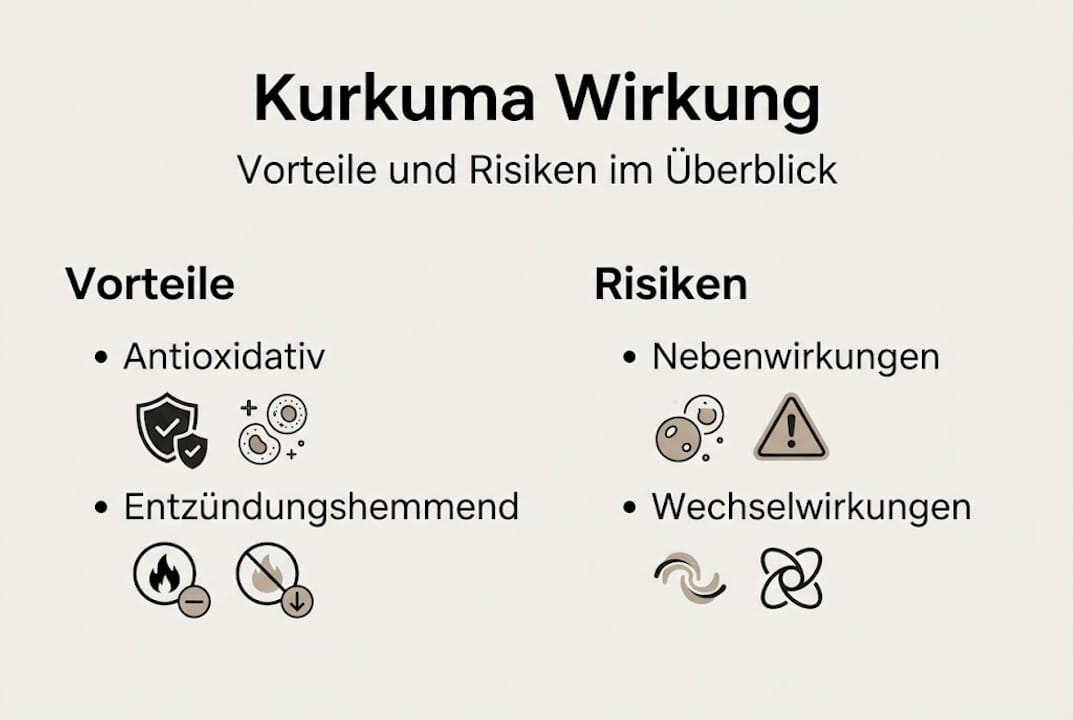 Infografik: Die Vor- und Nachteile von Kurkuma auf einen Blick
