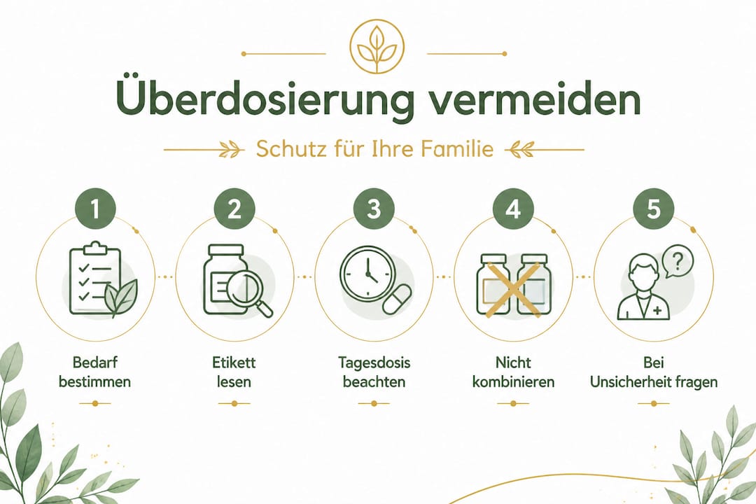 So schützen Sie sich Schritt für Schritt vor einer Überdosierung – Die wichtigsten Tipps auf einen Blick