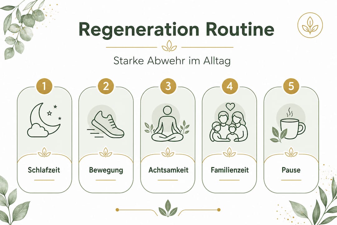 Grafik: Schritt-für-Schritt-Anleitung für die Familien-Regenerationsroutine