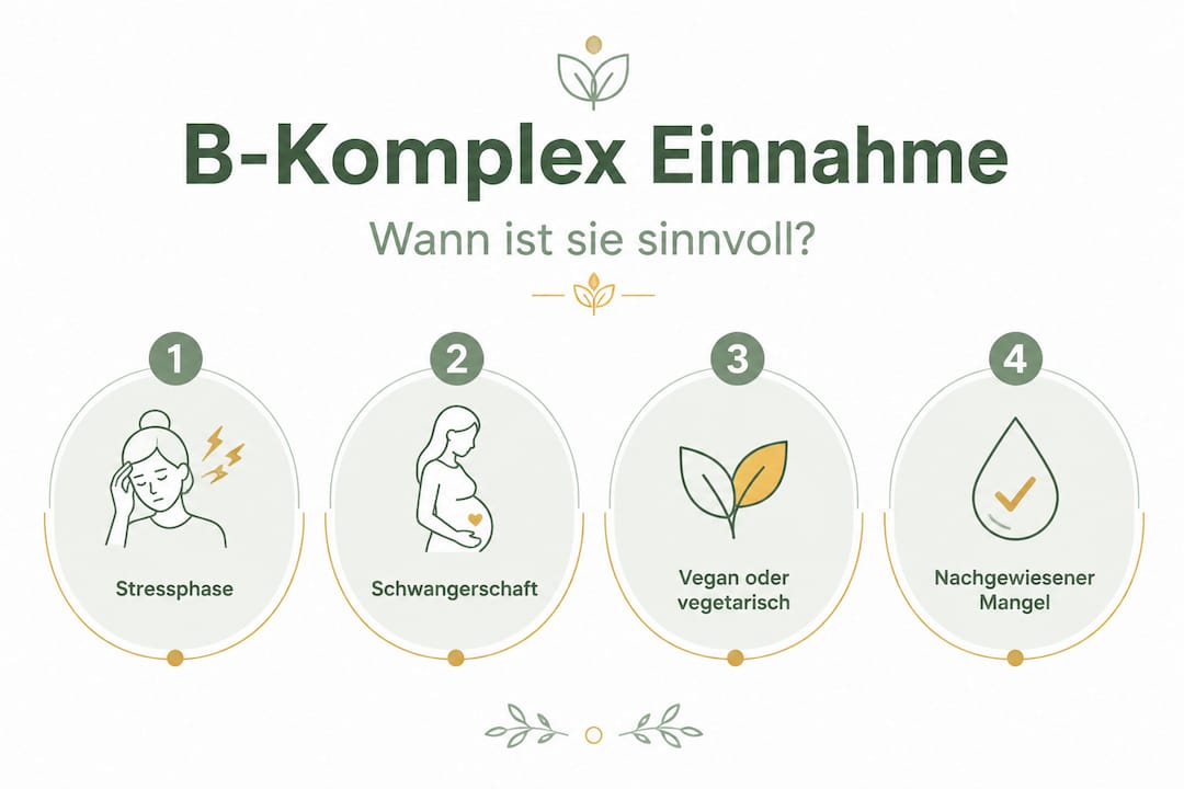 Infografik: Wann ist die Einnahme von B-Komplex sinnvoll?