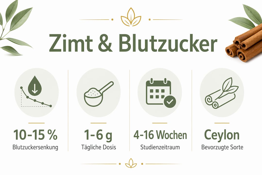 Grafische Übersicht: Was Studien über Zimt und seinen Einfluss auf den Blutzuckerspiegel zeigen