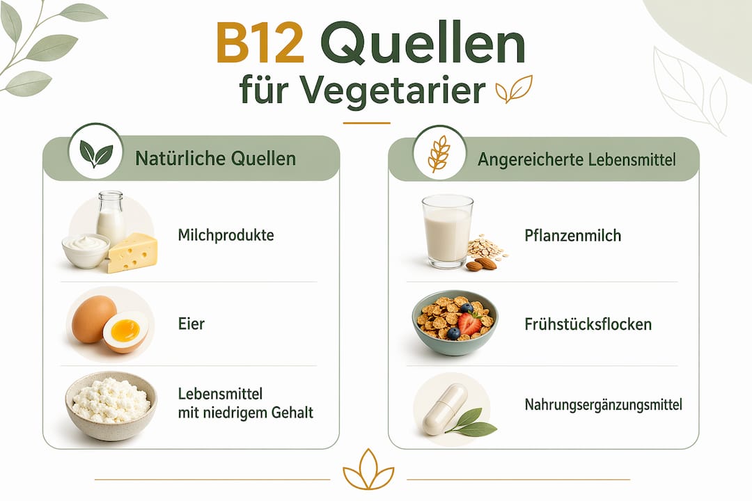 Übersicht: Natürliche und angereicherte Vitamin-B12-Quellen auf einen Blick
