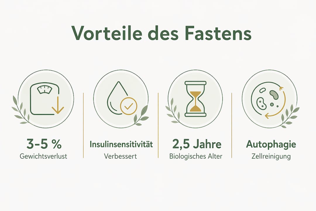 Infografik: Die gesundheitlichen Pluspunkte des Fastens auf einen Blick