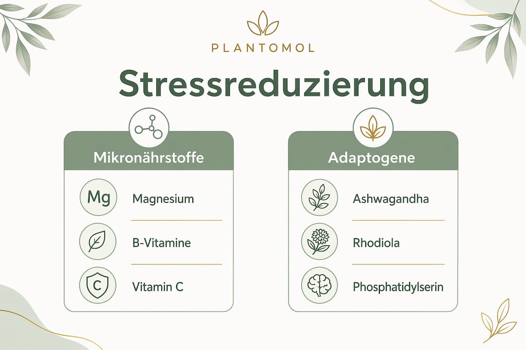 Grafik: Mikronährstoffe und Adaptogene im Vergleich – Was hilft wirklich bei Stress?
