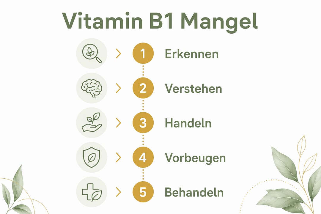 Übersichtsgrafik: So entsteht ein Vitamin-B1-Mangel – die einzelnen Schritte im Überblick