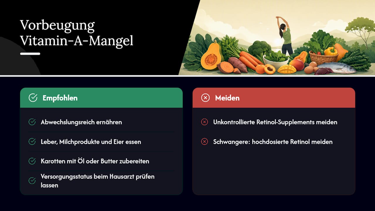 Wie beugen Sie einem Vitamin-A-Mangel vor? — overview diagram