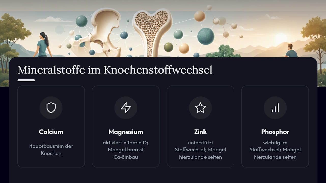 Diagramm zu Mineralstoffkombinationen zur Unterstützung der Knochengesundheit