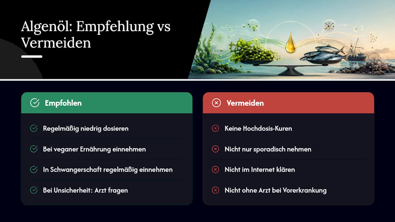 Wie ich persönlich mit Algenöl umgehen würde — overview diagram
