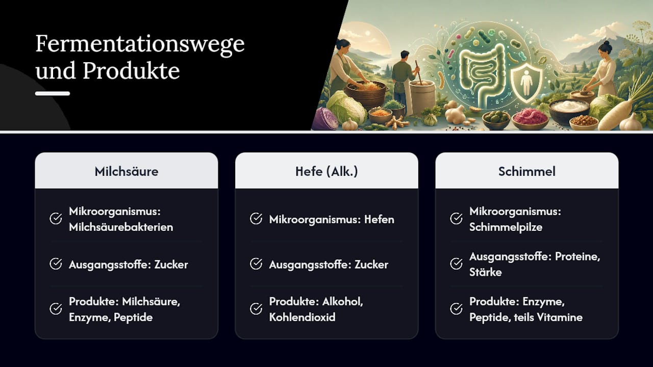 Drei Methoden der Lebensmittel-Fermentation