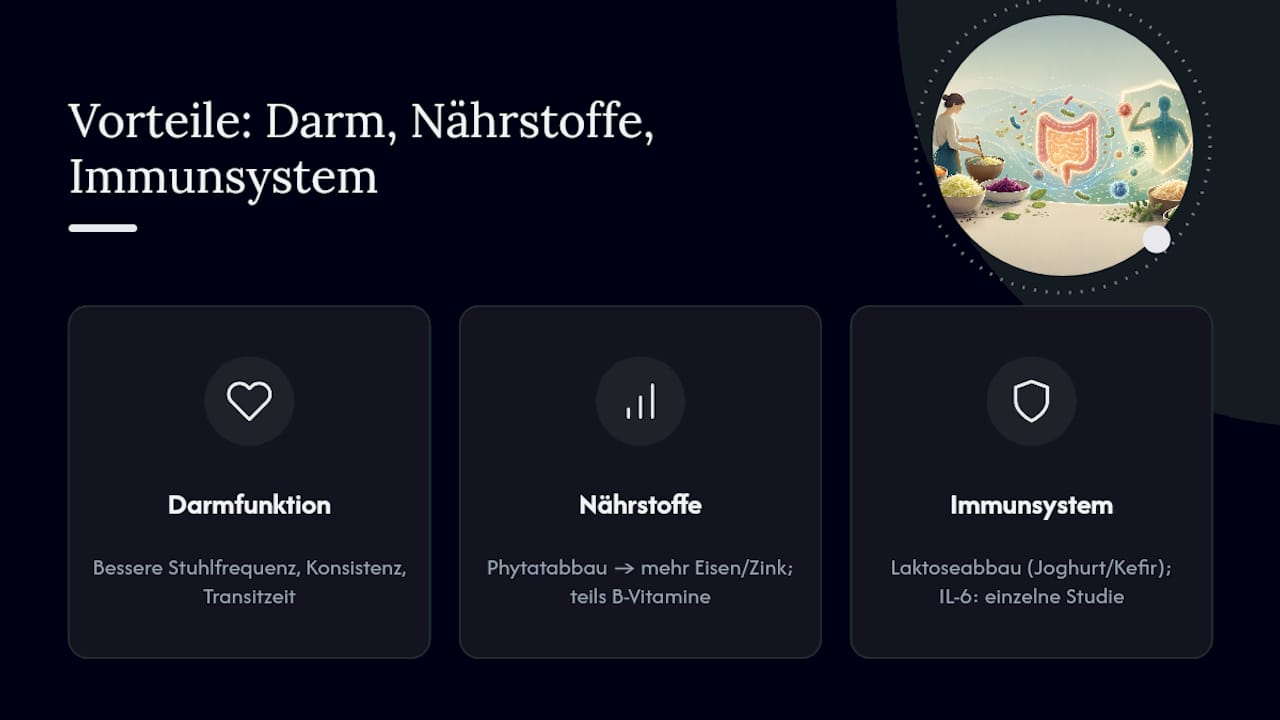 Darmfunktion, Nährstoffe, Immunsystem: Die Vorteile im Detail — overview diagram