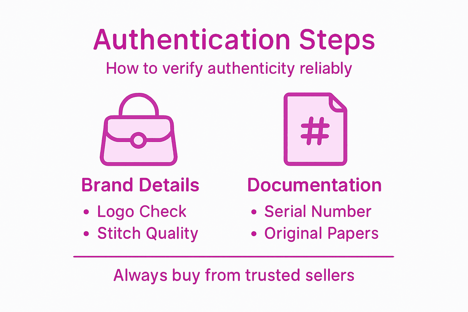 Infographic of designer handbag authentication steps