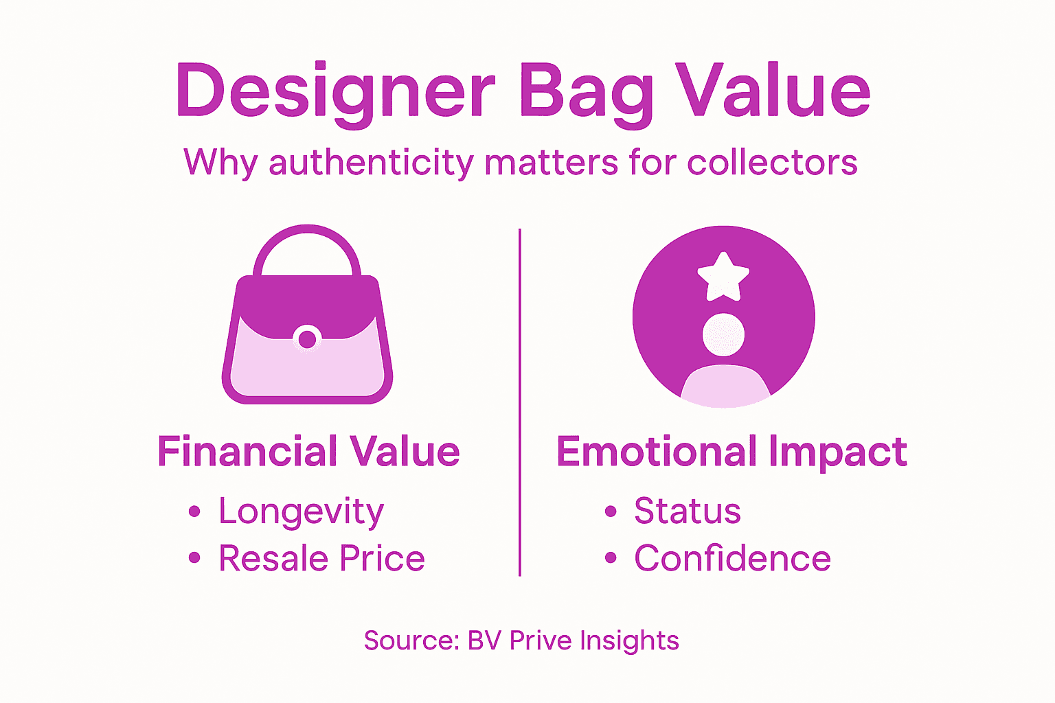 Infographic showing designer bag value overview