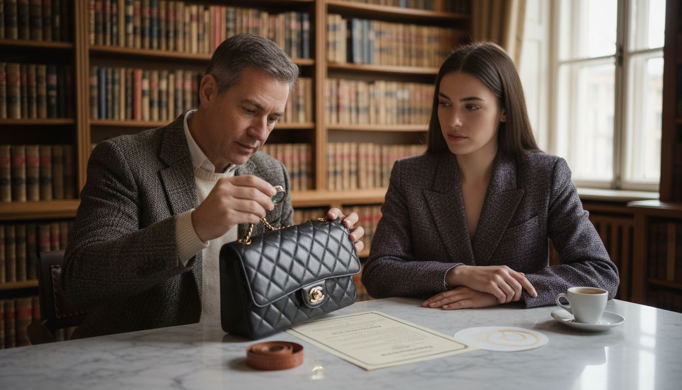 Handbag appraisal meeting with vintage bag