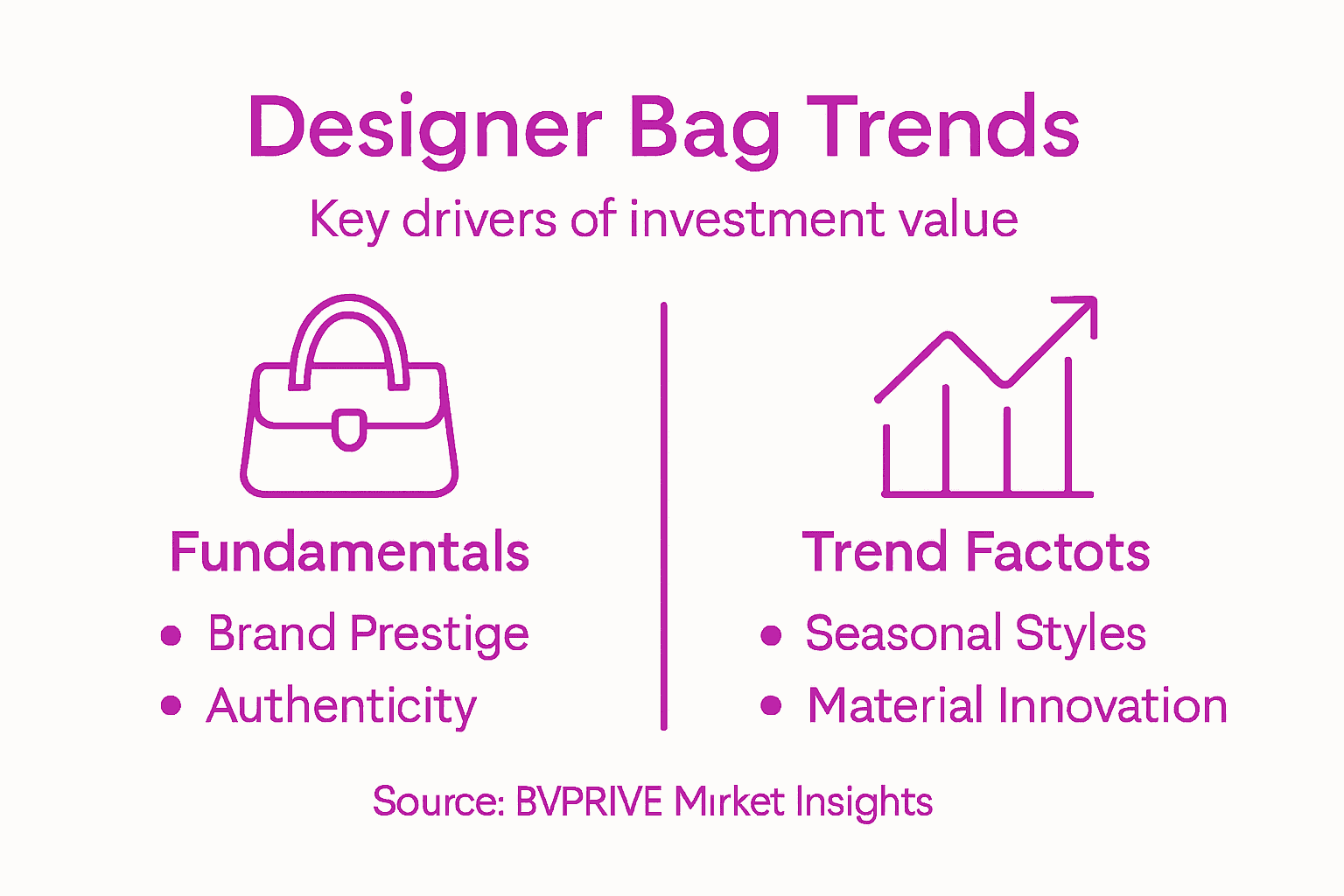 Infographic on designer bag value drivers