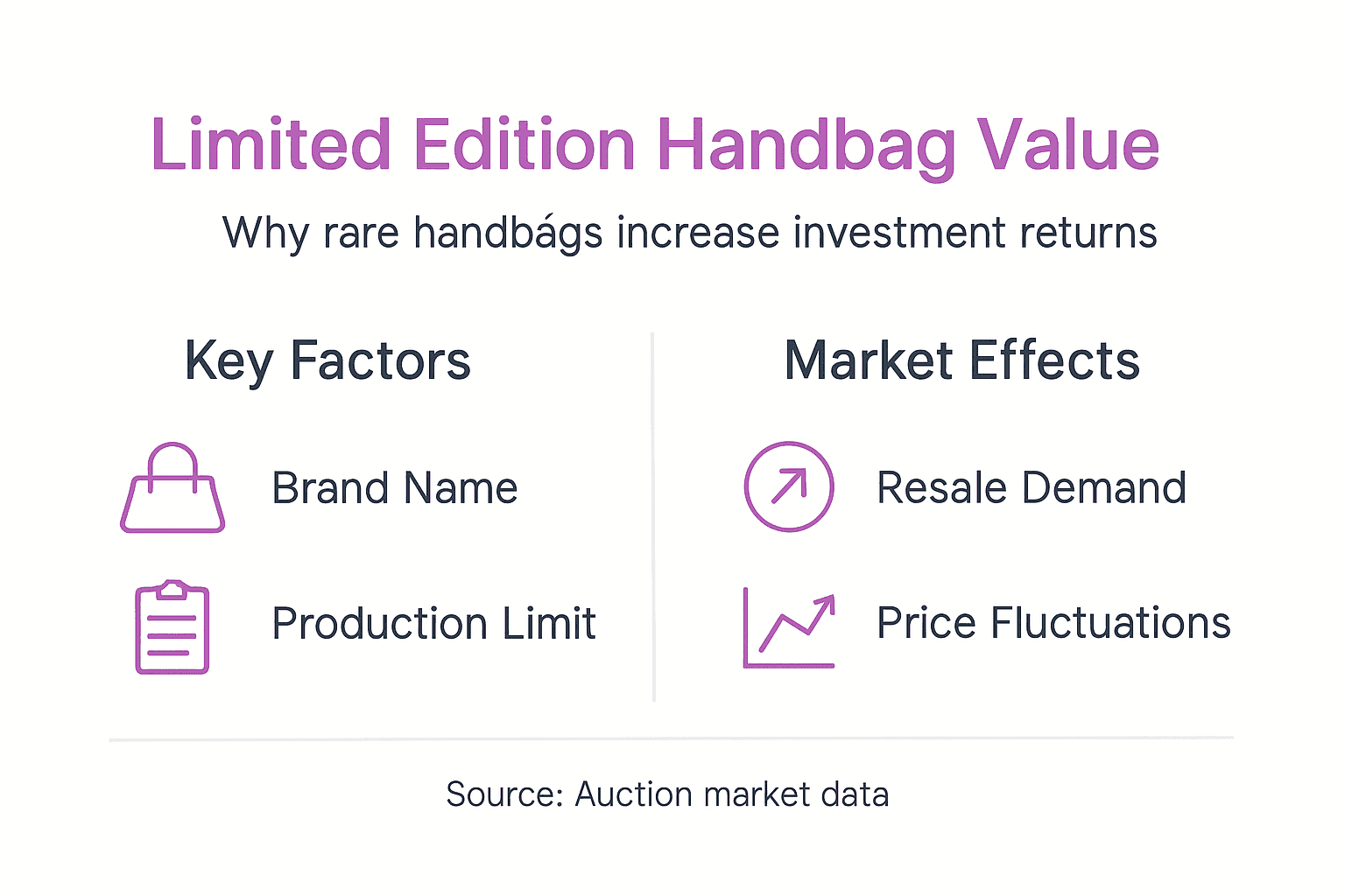 Infographic on key handbag value and market factors