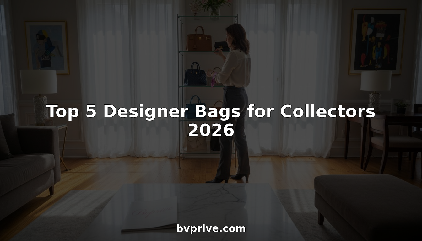 Woman arranging luxury designer handbag collection