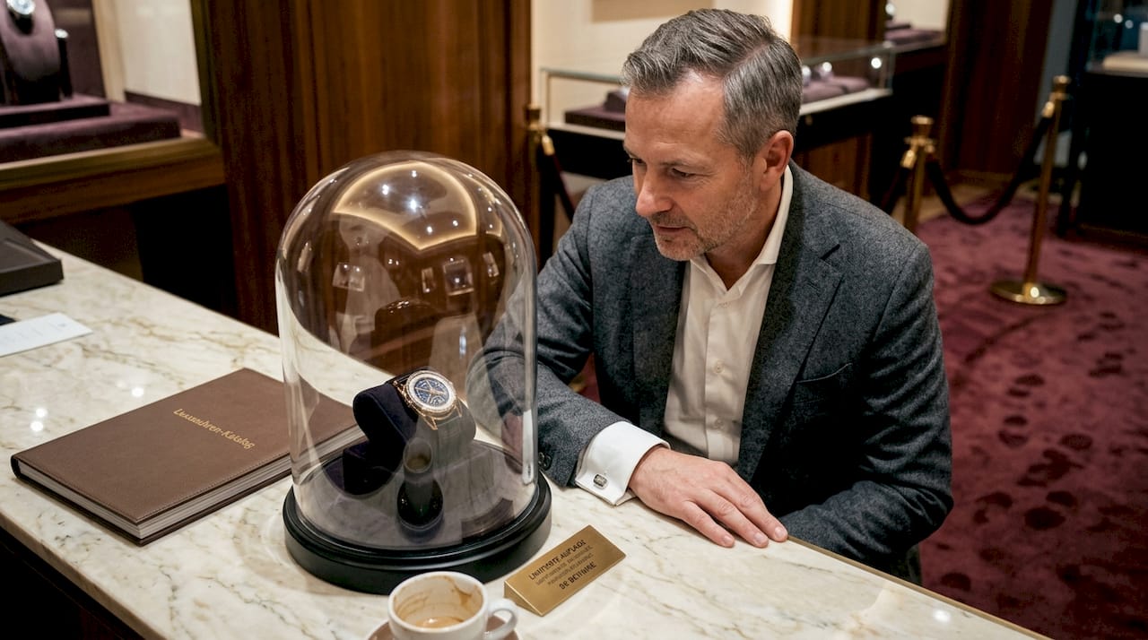 Exklusive Präsentation edler Uhren in einer luxuriösen Boutique