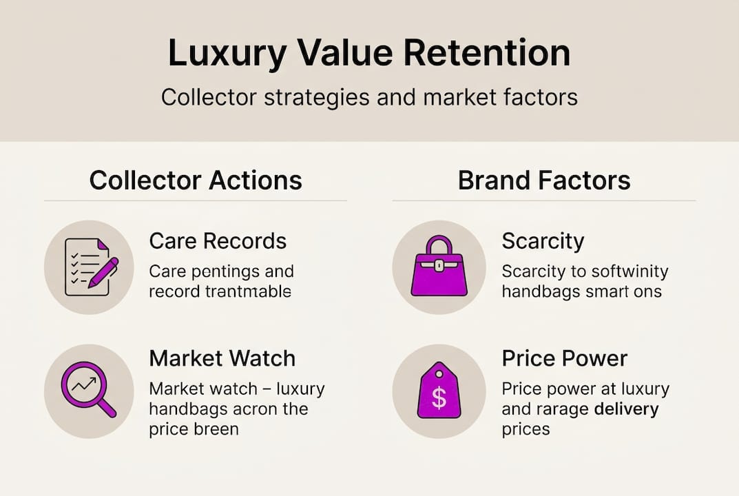 Infographic luxury handbag value retention