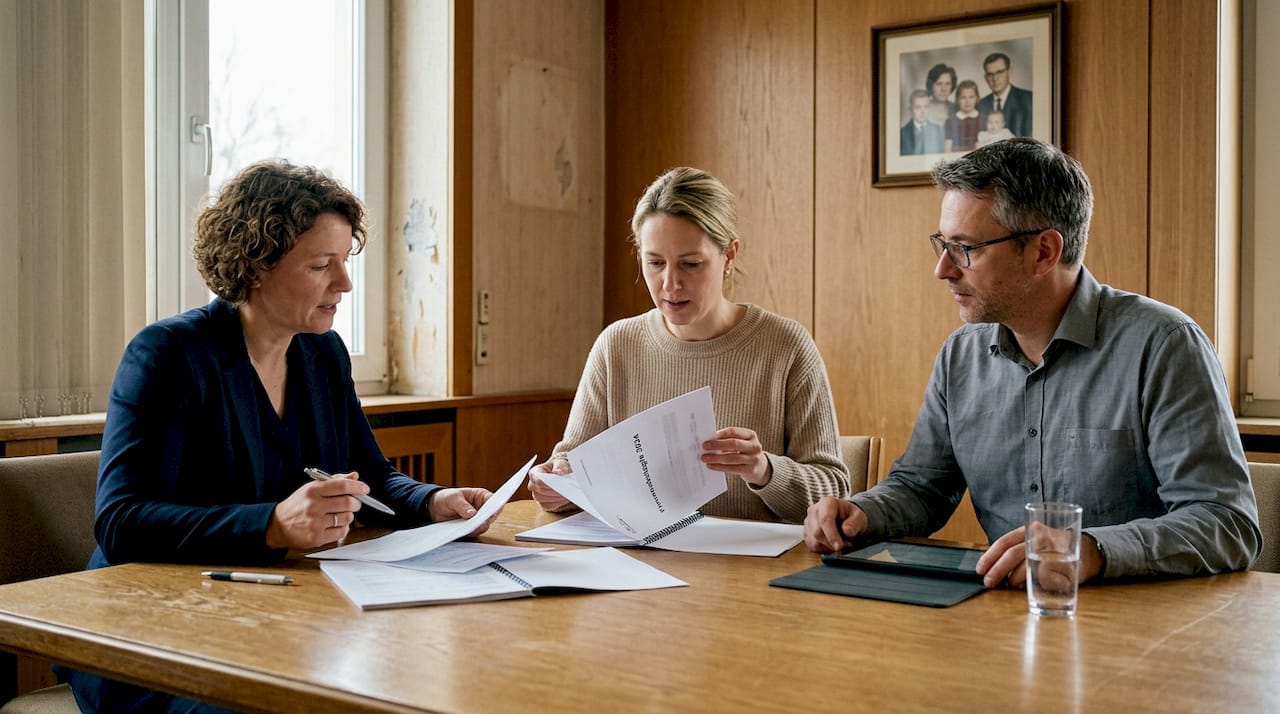 Vertrauliche Gespräche über Unternehmensangelegenheiten im Familienbetrieb